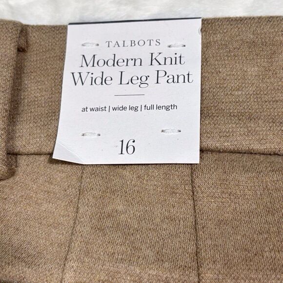 Talbots Modern Knit Wide Leg Pant High Rise Camel Tan Women’s 16 NWT Office - Picture 7 of 7